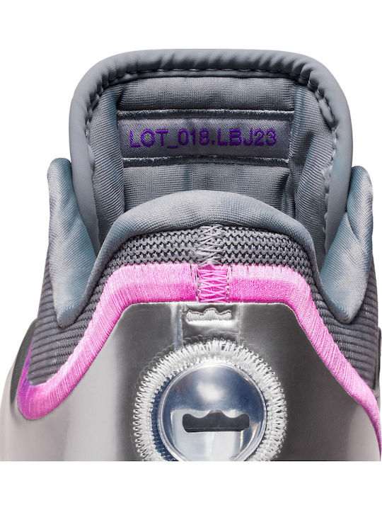 LeBron 23 Low Basketball Shoes Cool Grey / Metallic Silver / Vivid Purple / Multicolor