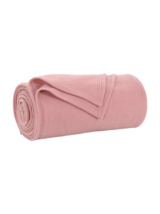vidaXL Fleece Decke King Size 270x240cm Rosa