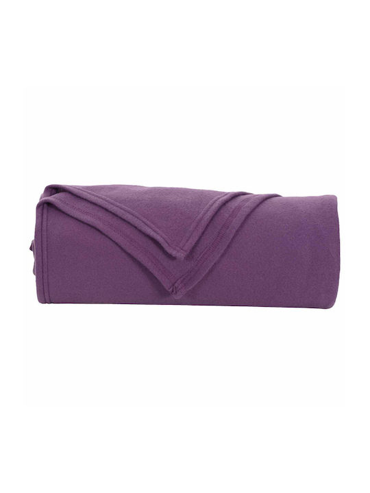 vidaXL Pătură Fleece Superdublă 240x220 cm Violet