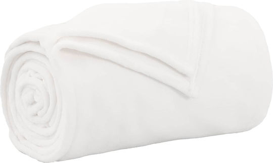 vidaXL Κουβέρτα Fleece Μονή 150x200εκ. Λευκό