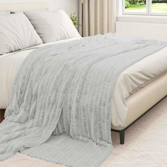 vidaXL Κουβέρτα Fleece Υπέρδιπλη 240x220εκ. Γκρι