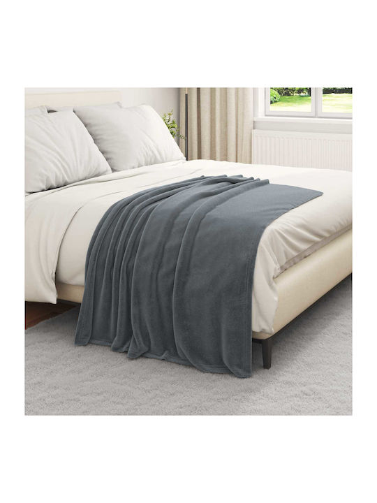 vidaXL vidaXL Fleece Decke Couch 130x150cm Dunkelgrau