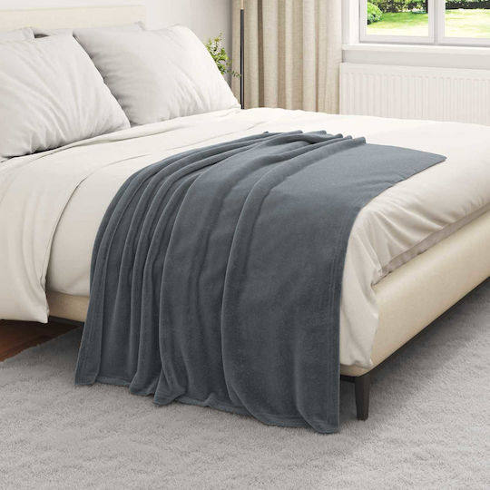 vidaXL Fleece Blanket Couch 130x150cm Dark Grey