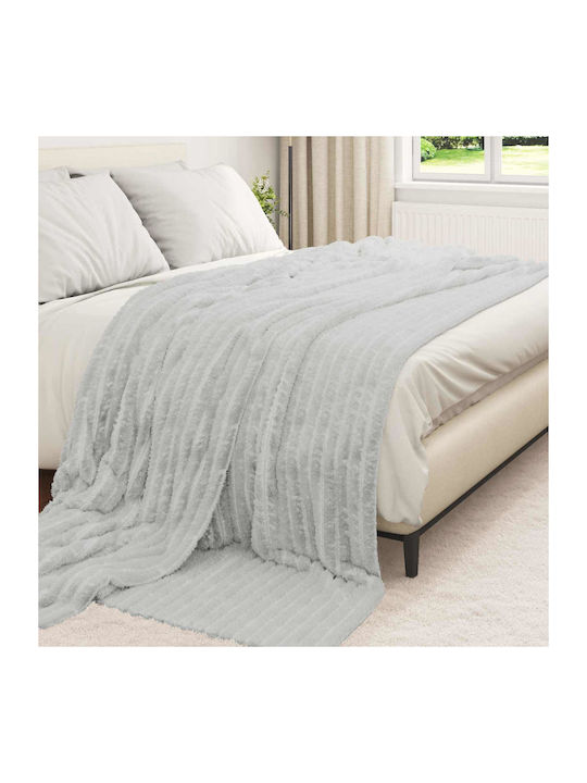 vidaXL Fleecedecke King Size 270x240cm Grau