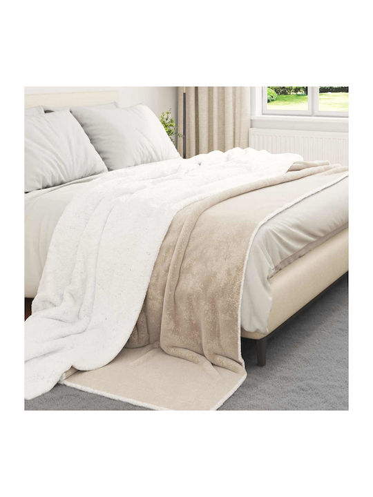 vidaXL Fleece-Decke Übergröße 220x240cm Beigefarbe