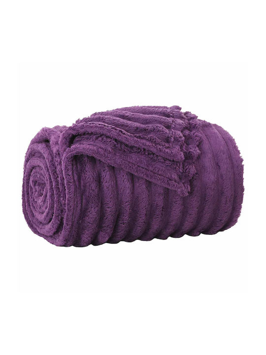 vidaXL Pătură Polar Fleece Simplă 150x130cm Violet