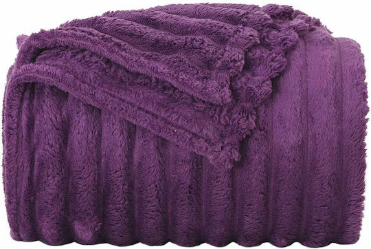 vidaXL Pătură Polar Fleece Simplă 150x130cm Violet