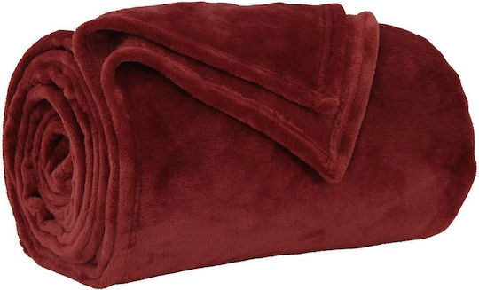 vidaXL Fleece Blanket Double 220x240cm Verdean Red