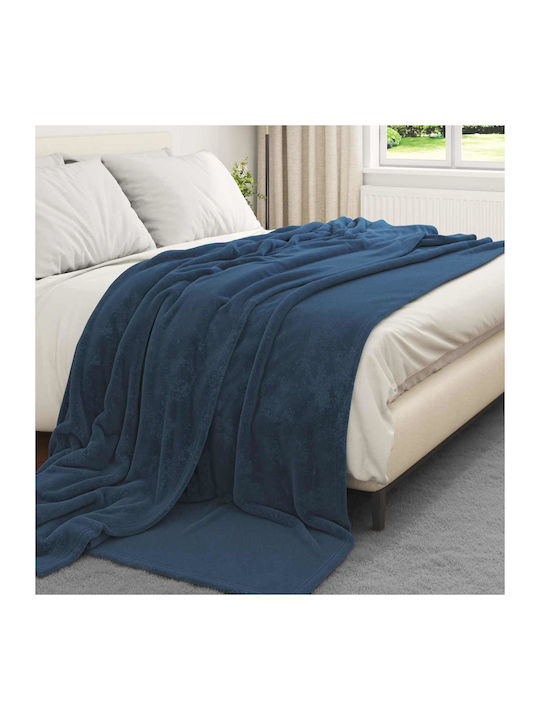 vidaXL Fleecedecke Übergröße 220x240cm Dunkelblau