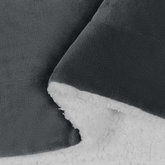 vidaXL Fleece Blanket Couch 130x150cm Dark Grey