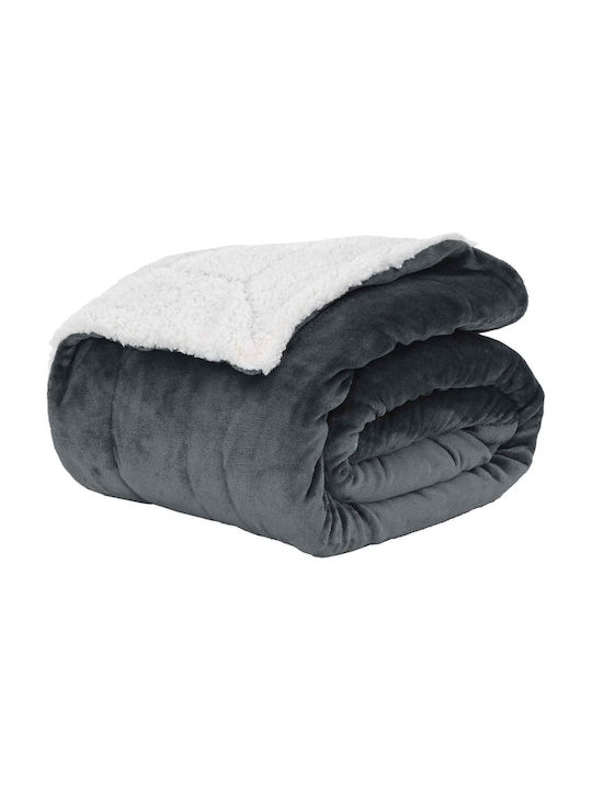 vidaXL vidaXL Fleece Decke Couch 130x150cm Dunkles Grau