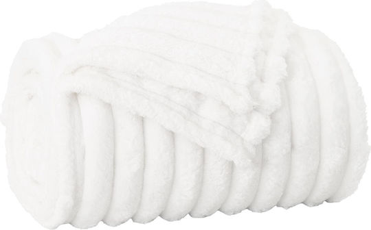 vidaXL Fleece Blanket Single 150x130cm White