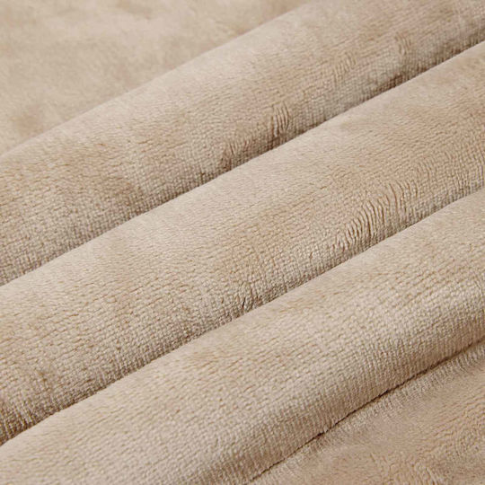 vidaXL Fleece Blanket Super King 240x270cm Beige