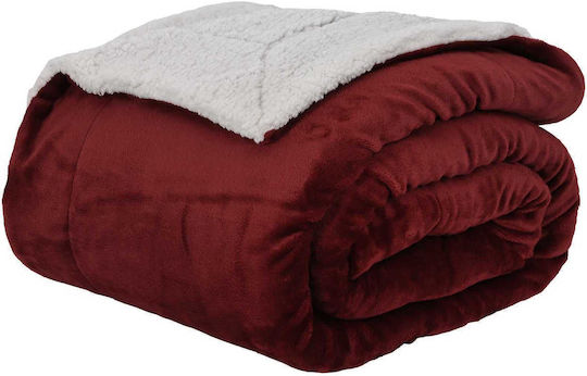 vidaXL Κουβέρτα Fleece Υπέρδιπλη 220x240εκ. Βεραμάν, Κόκκινο