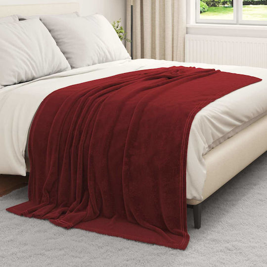 vidaXL Fleece Blanket Single 150x200cm Veraman Red