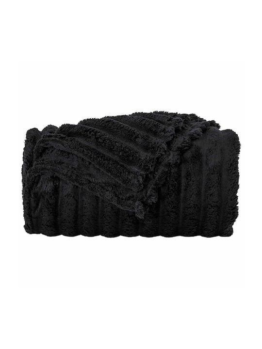 vidaXL Fleece-Decke Übergröße 240x220cm Schwarz