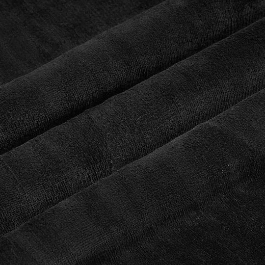 vidaXL Κουβέρτα Fleece Υπέρδιπλη 240x270εκ. Μαύρο