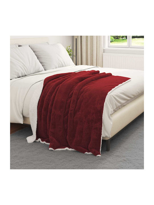 vidaXL Fleece Decke Couch 130x150cm Türkis Rote