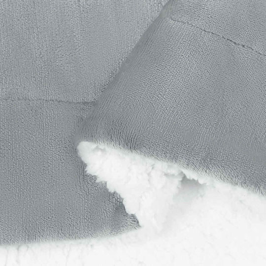 vidaXL Κουβέρτα Fleece Μονή 150x200εκ. Γκρι