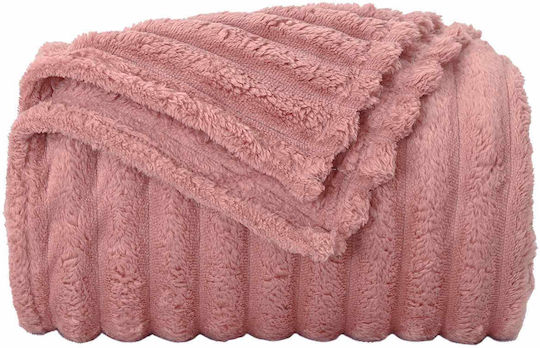 vidaXL Κουβέρτα Fleece Διπλή 200x150εκ. Ροζ