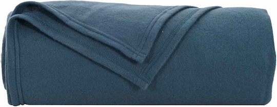 vidaXL Ριχτάρι Πολυθρόνας Fleece 240x220εκ. Σκούρο Μπλε