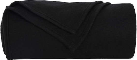 vidaXL Cuvertură Pentru Canapea 2 Locuri Polar Fleece 270x240 cm Neagră