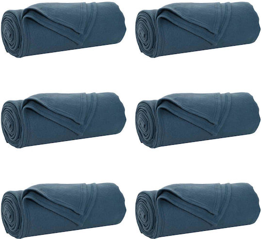 vidaXL Ριχτάρι Πολυθρόνας Fleece 240x220εκ. Σκούρο Μπλε