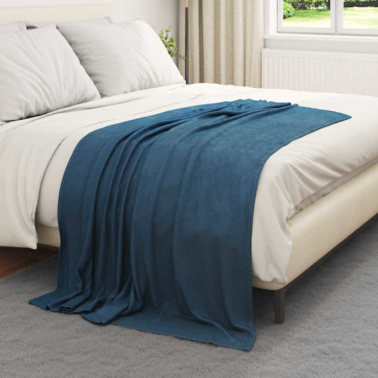 vidaXL Decken & Couchdecken Sesselüberwurf Fleece 170x130cm Dunkelblau