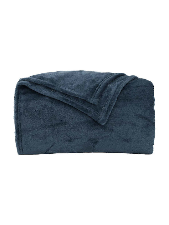 vidaXL Фотьойл Throw Полар 130x150см Тъмносин