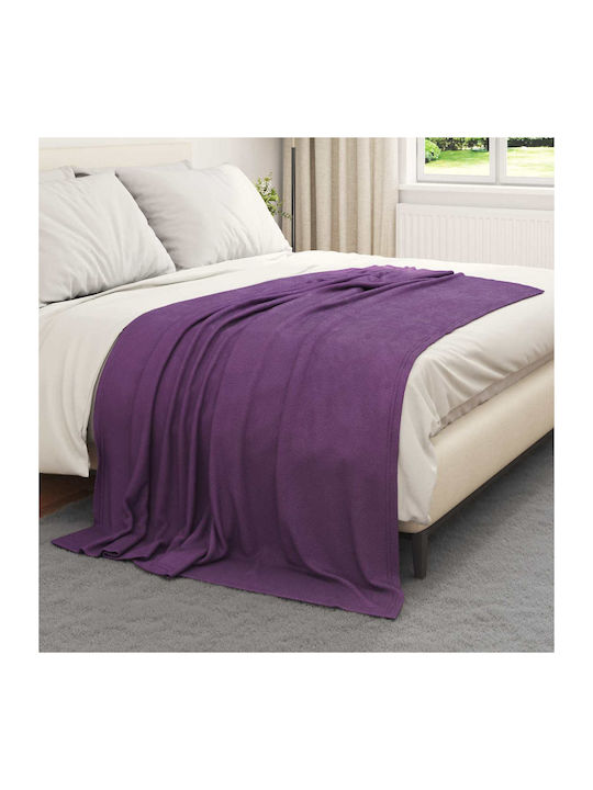 vidaXL Ριχτάρι Πολυθρόνας Fleece 200x150εκ. Μοβ
