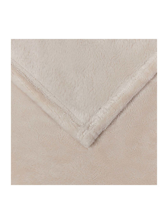 vidaXL Ριχτάρι Διθέσιου Καναπέ Fleece 220x240εκ. Μπεζ 42016791