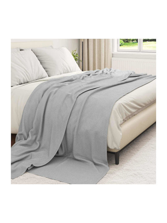 vidaXL Ριχτάρι Πολυθρόνας Fleece 240x220εκ. Γκρι
