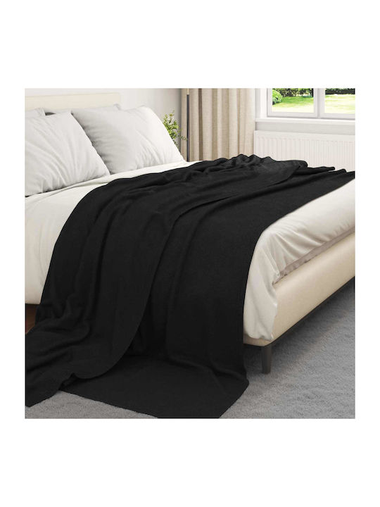 vidaXL Armchair Throw Fleece 240x220cm Black