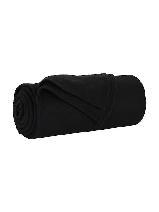 vidaXL Armchair Throw Fleece 240x220cm Black