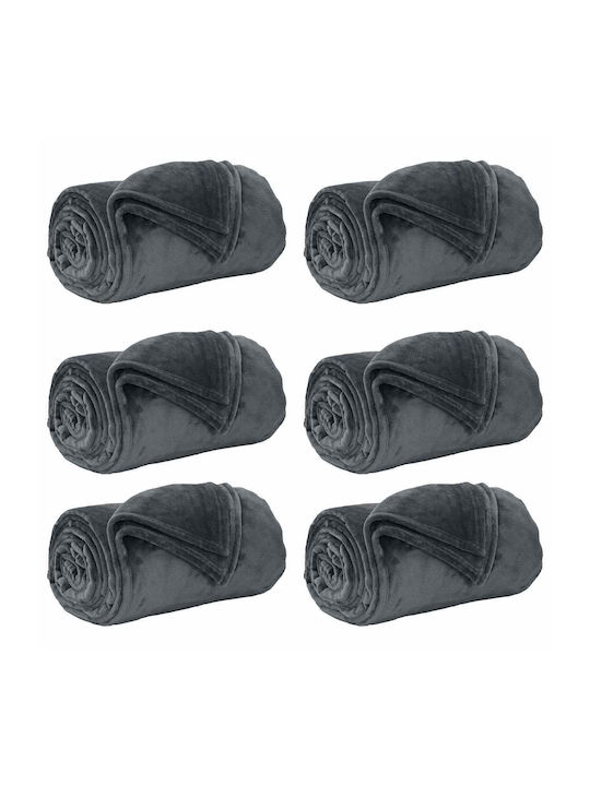 vidaXL Ριχτάρι Τριθέσιου Καναπέ Fleece 240x270εκ. Σκούρο Γκρι