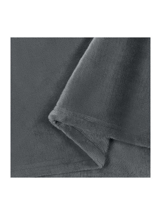 vidaXL Ριχτάρι Τριθέσιου Καναπέ Fleece 240x270εκ. Σκούρο Γκρι