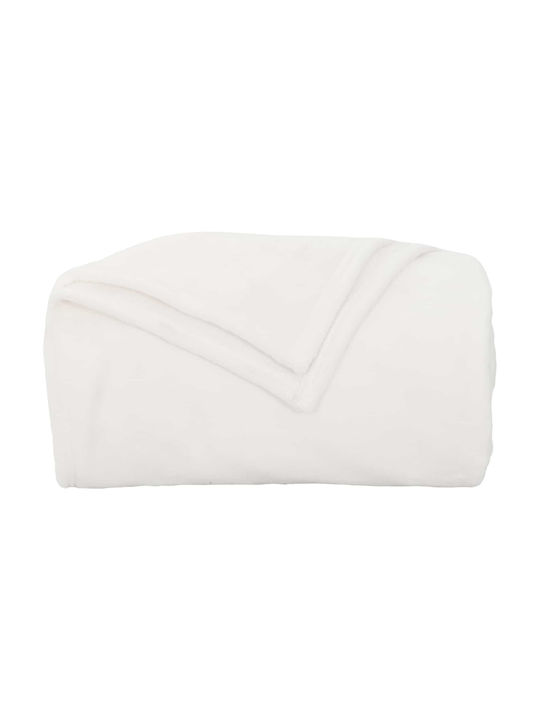 vidaXL Ριχτάρι Τριθέσιου Καναπέ Fleece 240x270εκ. Λευκό