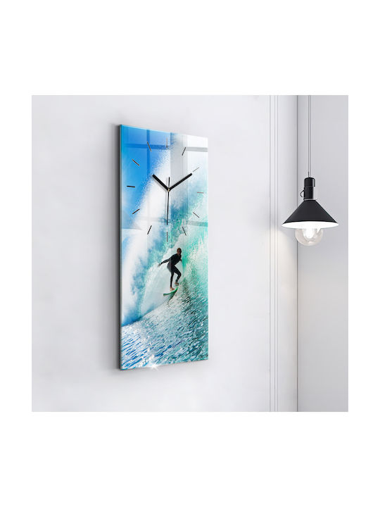 Tulup Тих режим Стенен часовник Стъкло Бял 30x60см