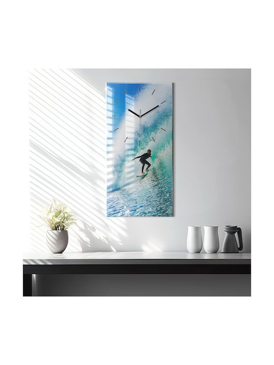 Tulup Тих режим Стенен часовник Стъкло Бял 30x60см