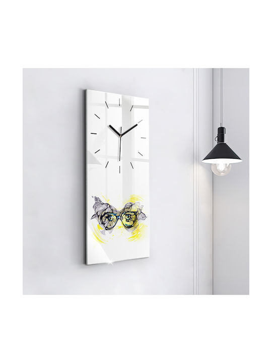Tulup Silent Ceas de Perete Galben 30x60cm