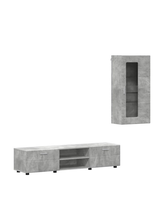 Living Room TV Unit Gray M150xW39xH30cm