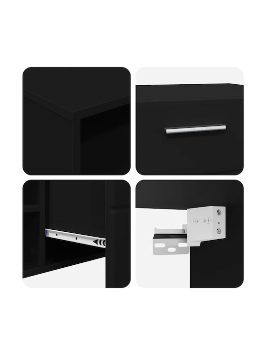 Bibliotecă Living Neagră L150xL39xÎ30cm