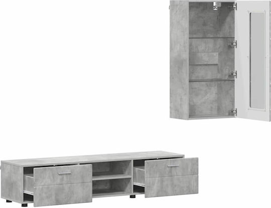 Living Room TV Unit Gray M150xW39xH30cm