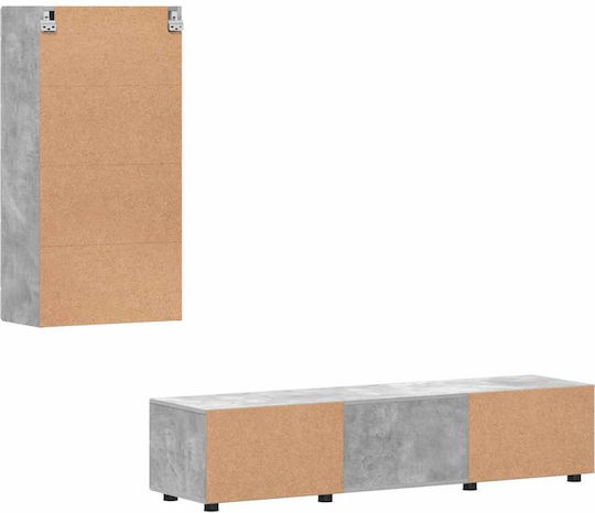 Living Room TV Unit Gray M150xW39xH30cm