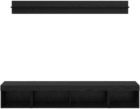 Living Room TV Unit with Lighting Black Beech L40xW30xH30cm