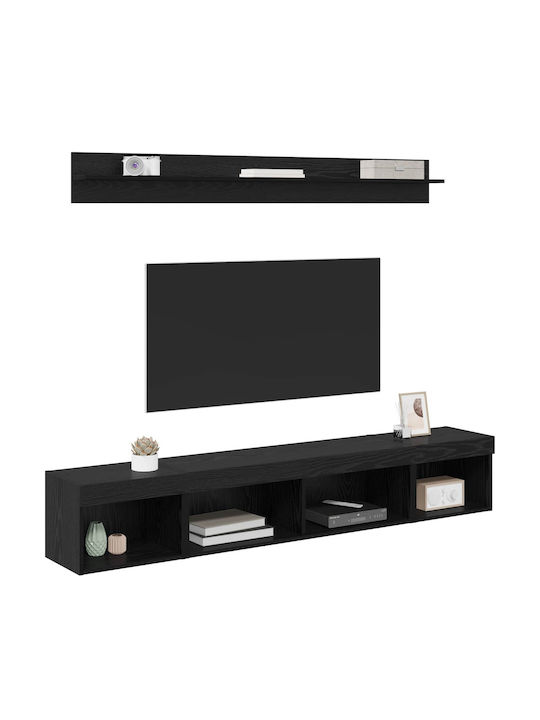 Wohnzimmer TV-Einheit Black Beech mit Beleuchtung L40xB30xH30cm