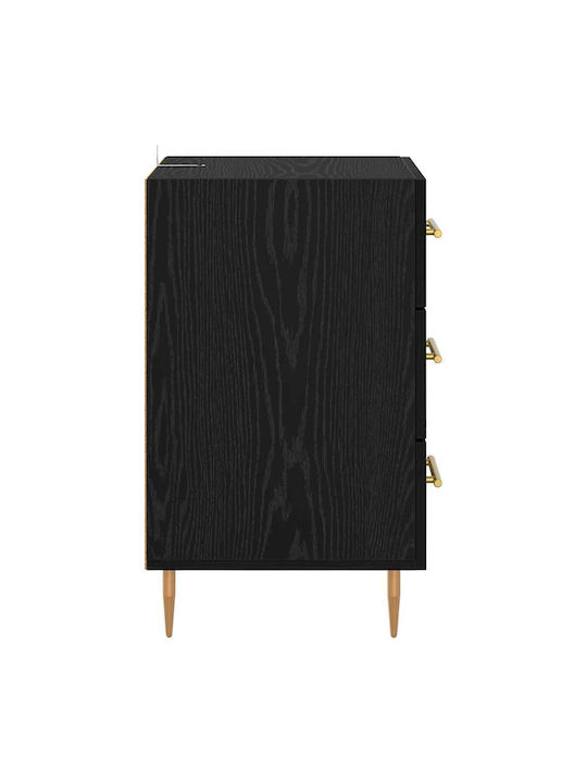 Nachttisch Schwarz 40x40x66cm