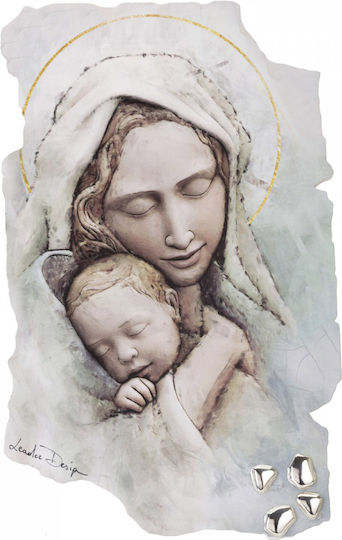 Saint Icon Virgin Mary Holding the Infant 18x29cm
