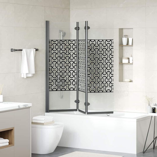 vidaXL Cabin for Shower with Foldable Door 70x130cm Clear Glass Black