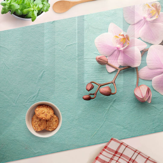 Decorative Protective Glass Kitchen Counter Board Orchid 80x52 Cm